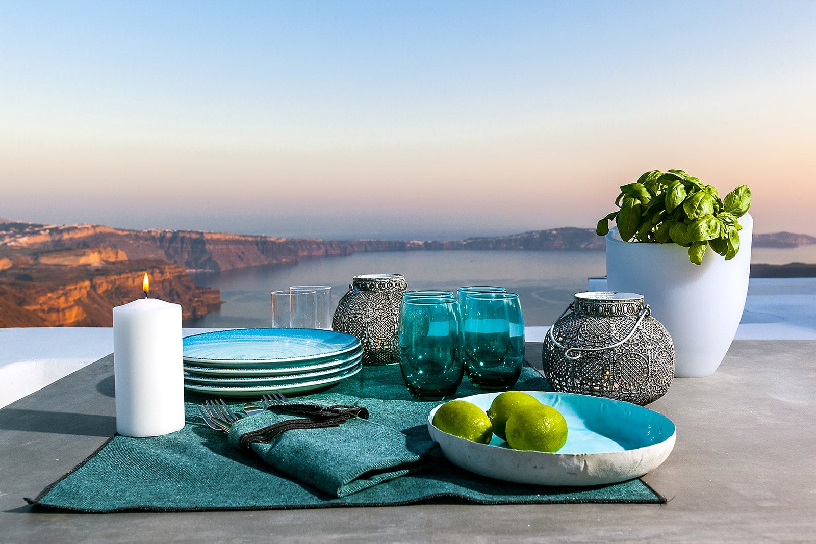 outdoor view caldera santorini luxury villa 24